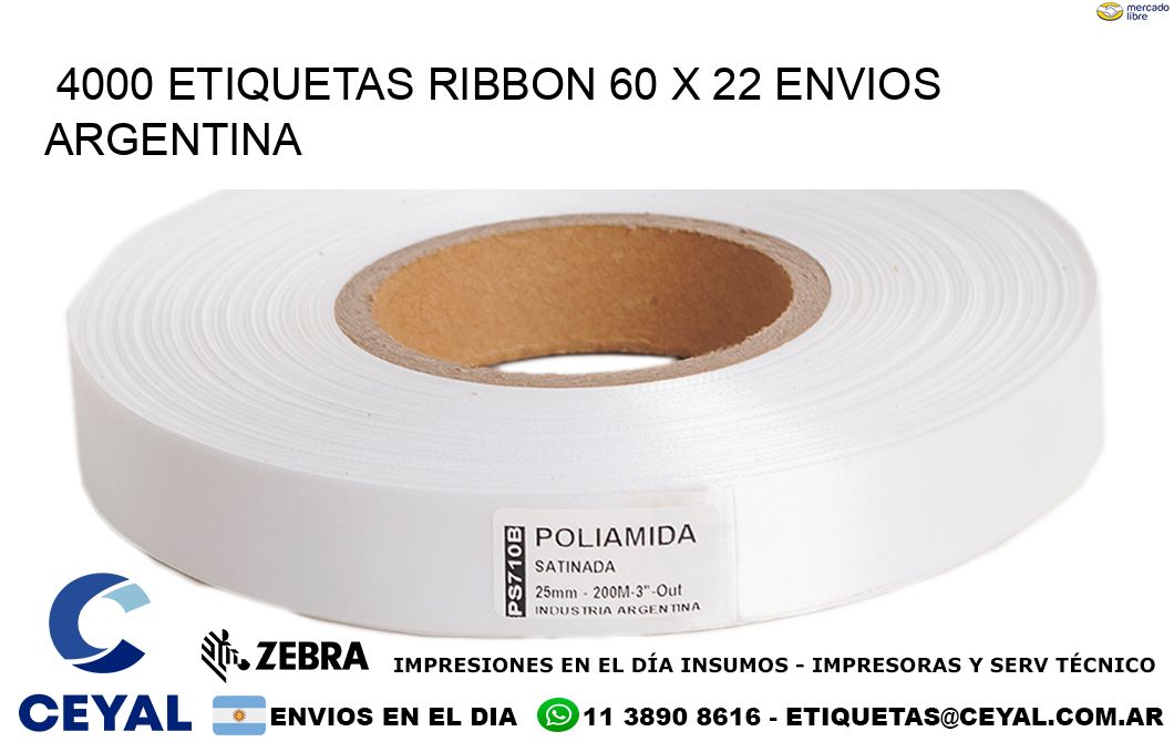 4000 ETIQUETAS RIBBON 60 x 22 ENVIOS ARGENTINA