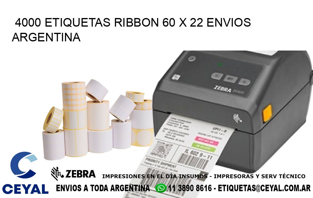 4000 ETIQUETAS RIBBON 60 x 22 ENVIOS ARGENTINA