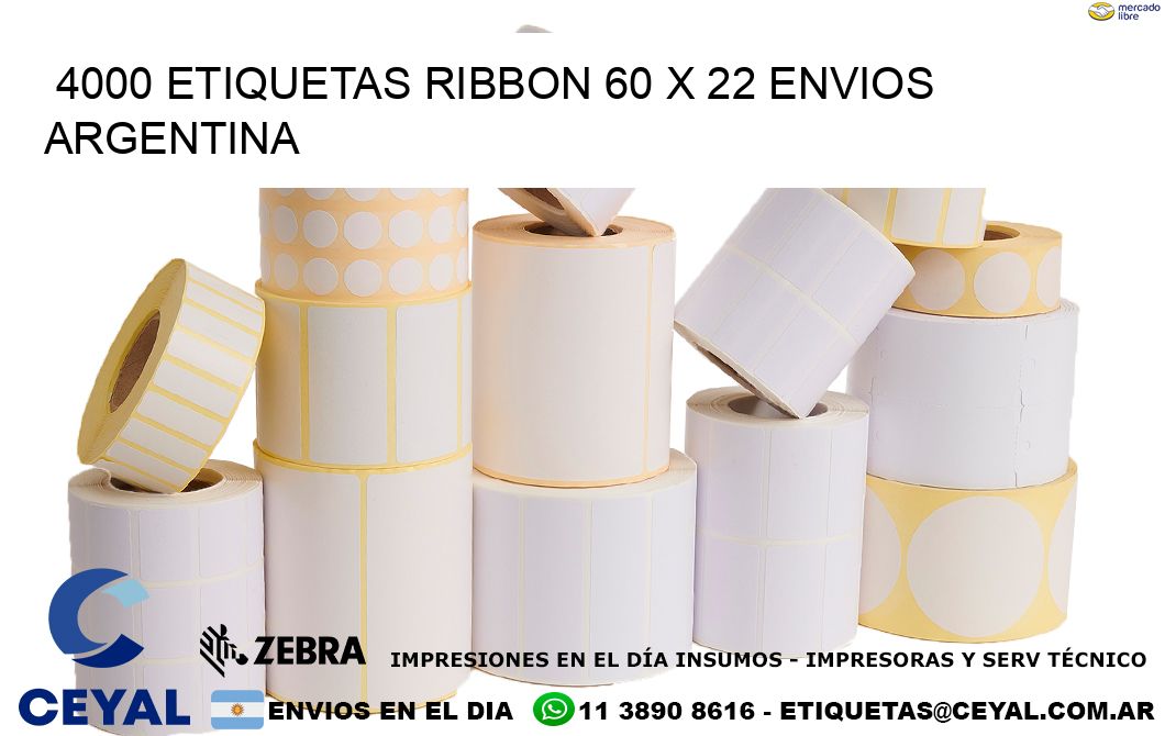 4000 ETIQUETAS RIBBON 60 x 22 ENVIOS ARGENTINA