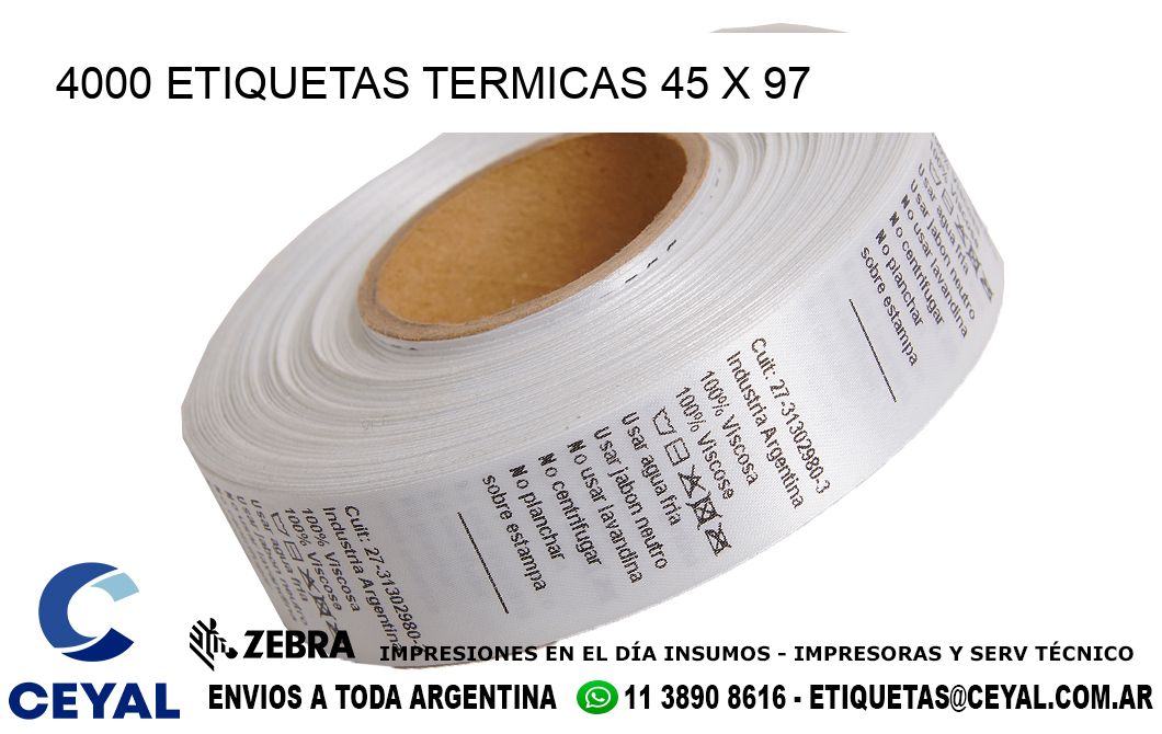 4000 ETIQUETAS TERMICAS 45 x 97