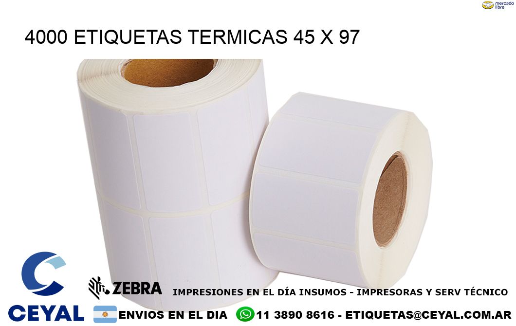 4000 ETIQUETAS TERMICAS 45 x 97