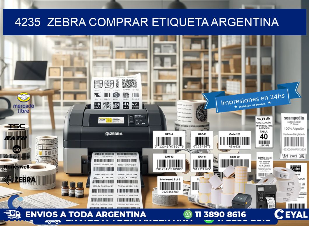 4235  ZEBRA COMPRAR ETIQUETA ARGENTINA