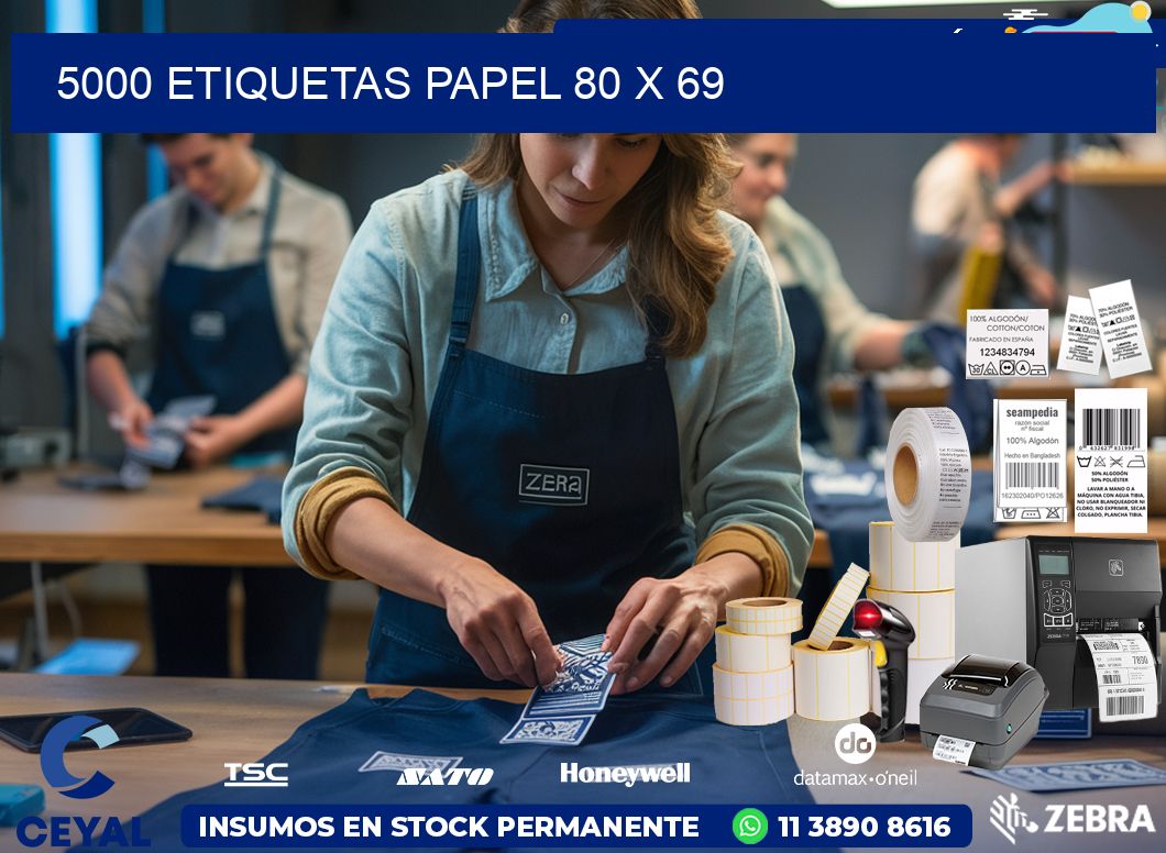 5000 ETIQUETAS PAPEL 80 x 69