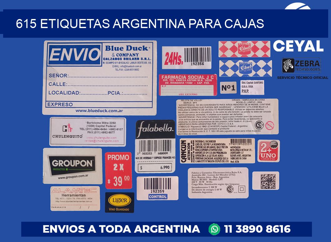 615 ETIQUETAS ARGENTINA PARA CAJAS