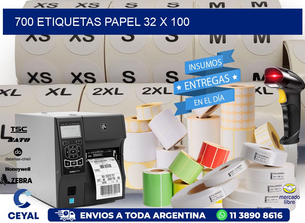 700 ETIQUETAS PAPEL 32 x 100
