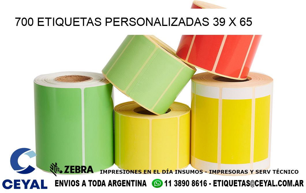 700 ETIQUETAS PERSONALIZADAS 39 x 65