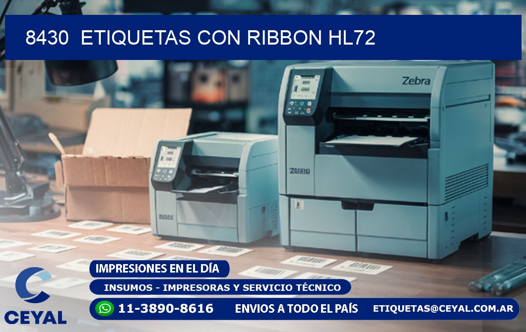 8430  ETIQUETAS CON RIBBON HL72