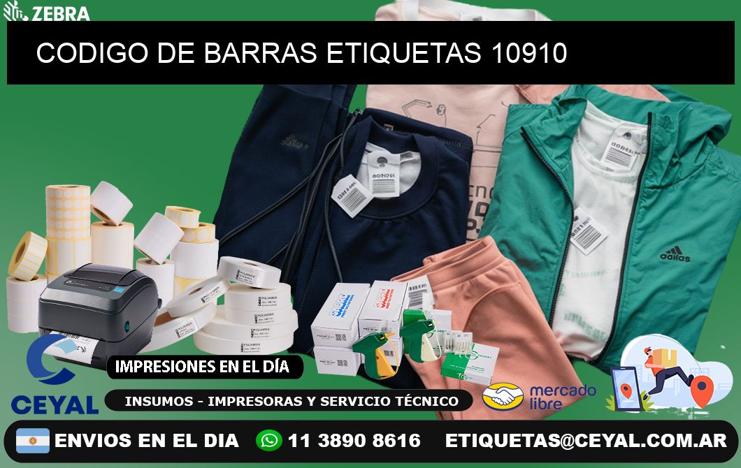 CODIGO DE BARRAS ETIQUETAS 10910