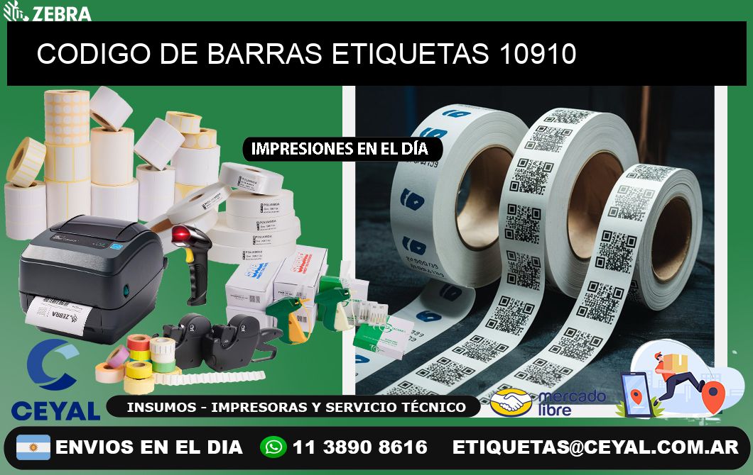 CODIGO DE BARRAS ETIQUETAS 10910