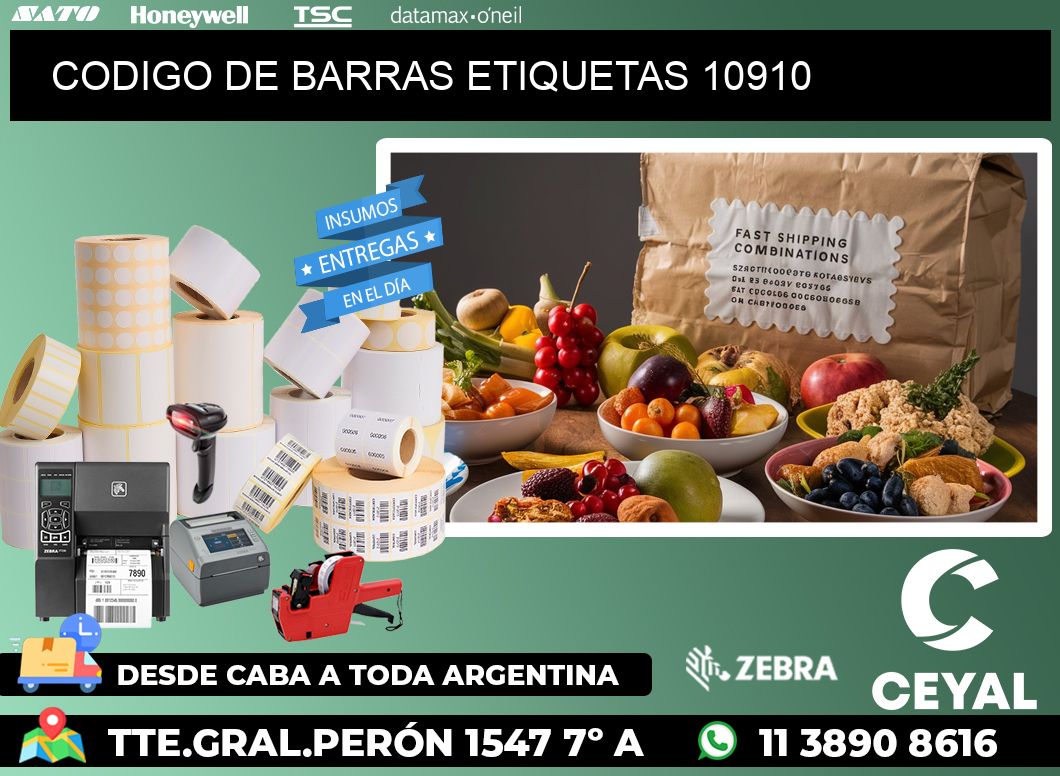 CODIGO DE BARRAS ETIQUETAS 10910