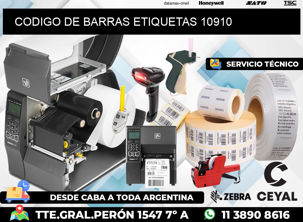 CODIGO DE BARRAS ETIQUETAS 10910