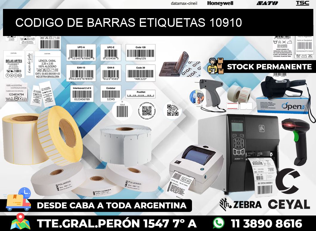 CODIGO DE BARRAS ETIQUETAS 10910