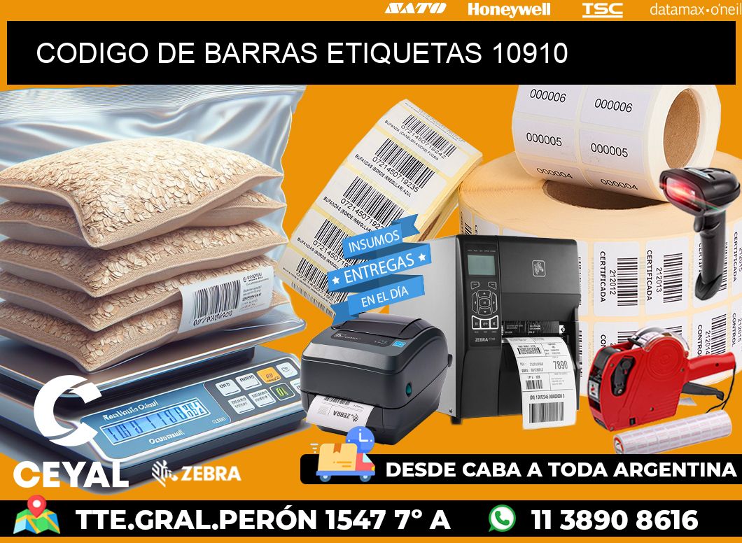 CODIGO DE BARRAS ETIQUETAS 10910