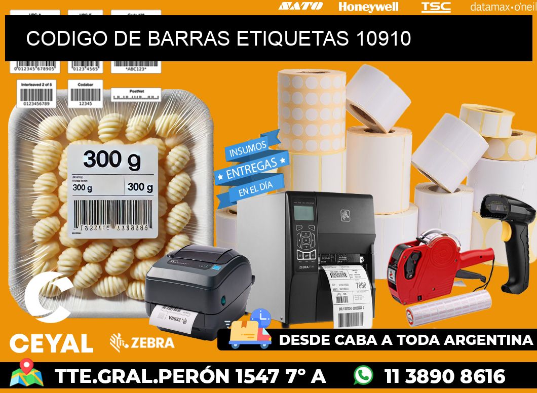 CODIGO DE BARRAS ETIQUETAS 10910