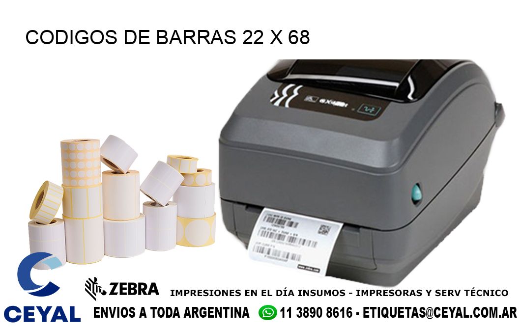 CODIGOS DE BARRAS 22 x 68