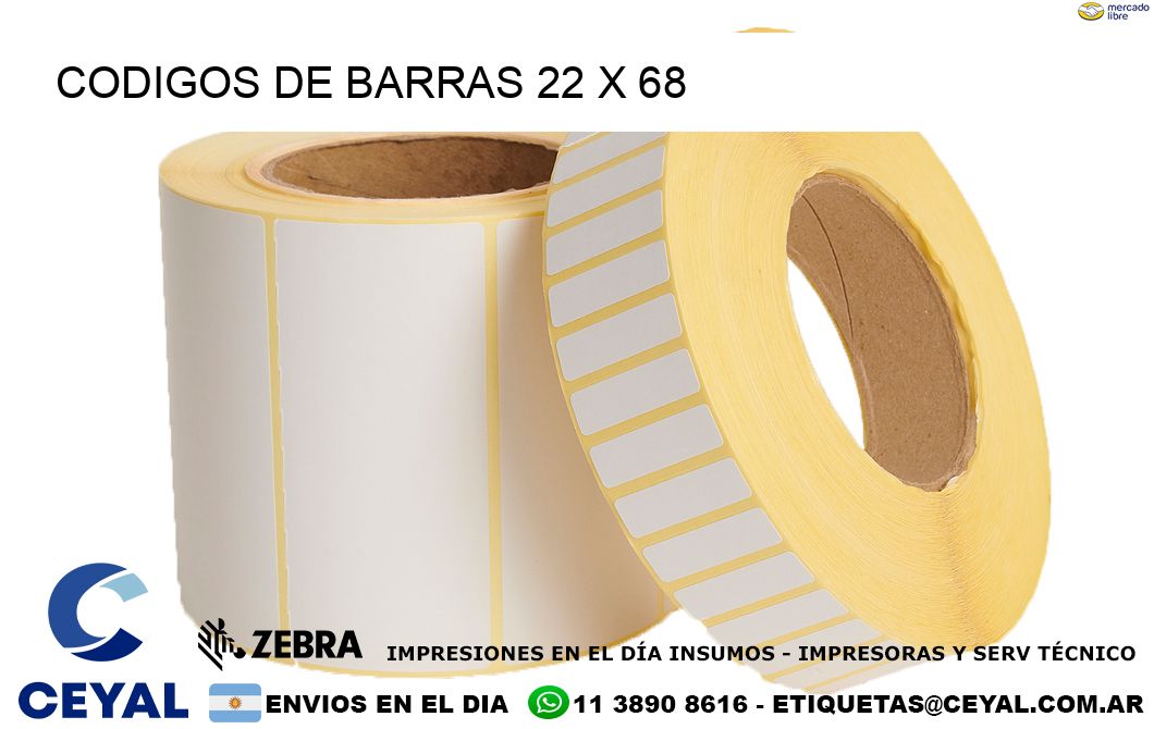 CODIGOS DE BARRAS 22 x 68