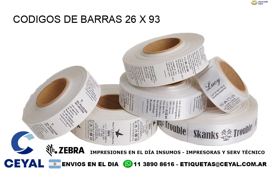 CODIGOS DE BARRAS 26 x 93