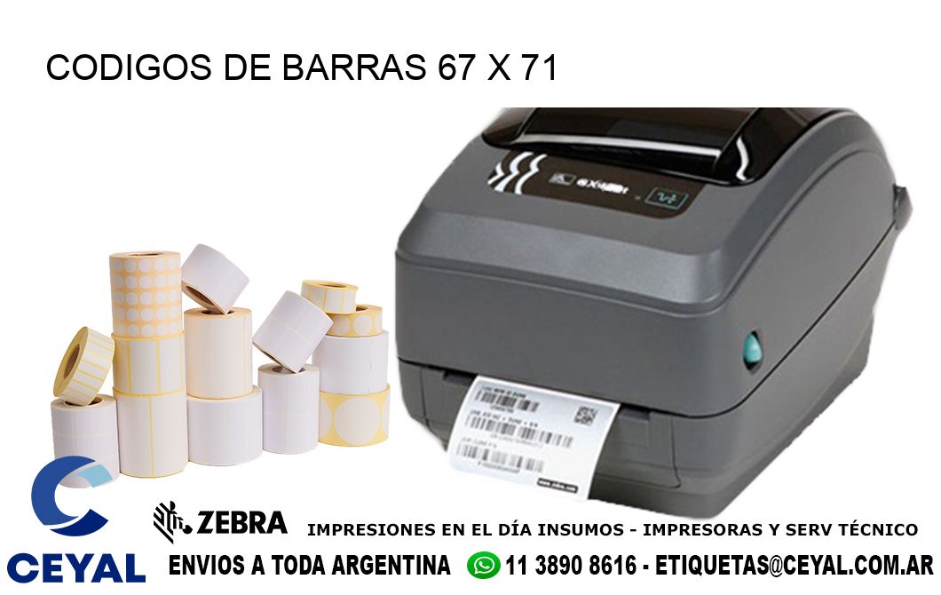 CODIGOS DE BARRAS 67 x 71