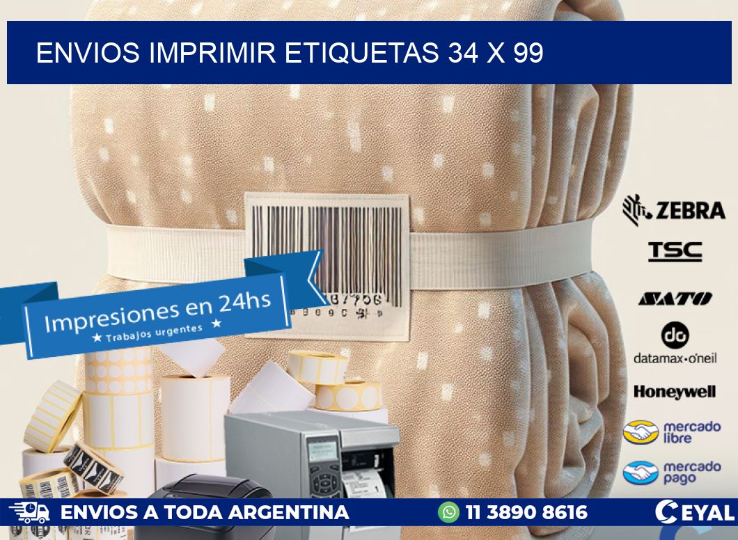 ENVIOS IMPRIMIR ETIQUETAS 34 x 99