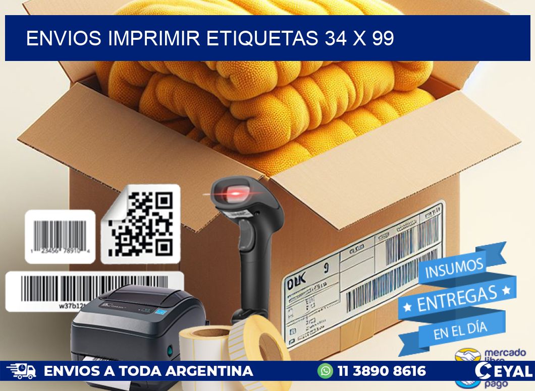 ENVIOS IMPRIMIR ETIQUETAS 34 x 99