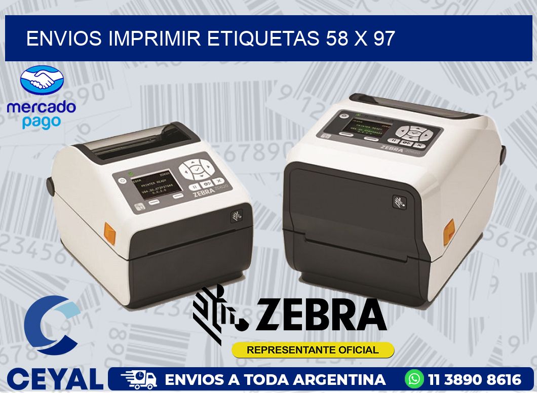 ENVIOS IMPRIMIR ETIQUETAS 58 x 97