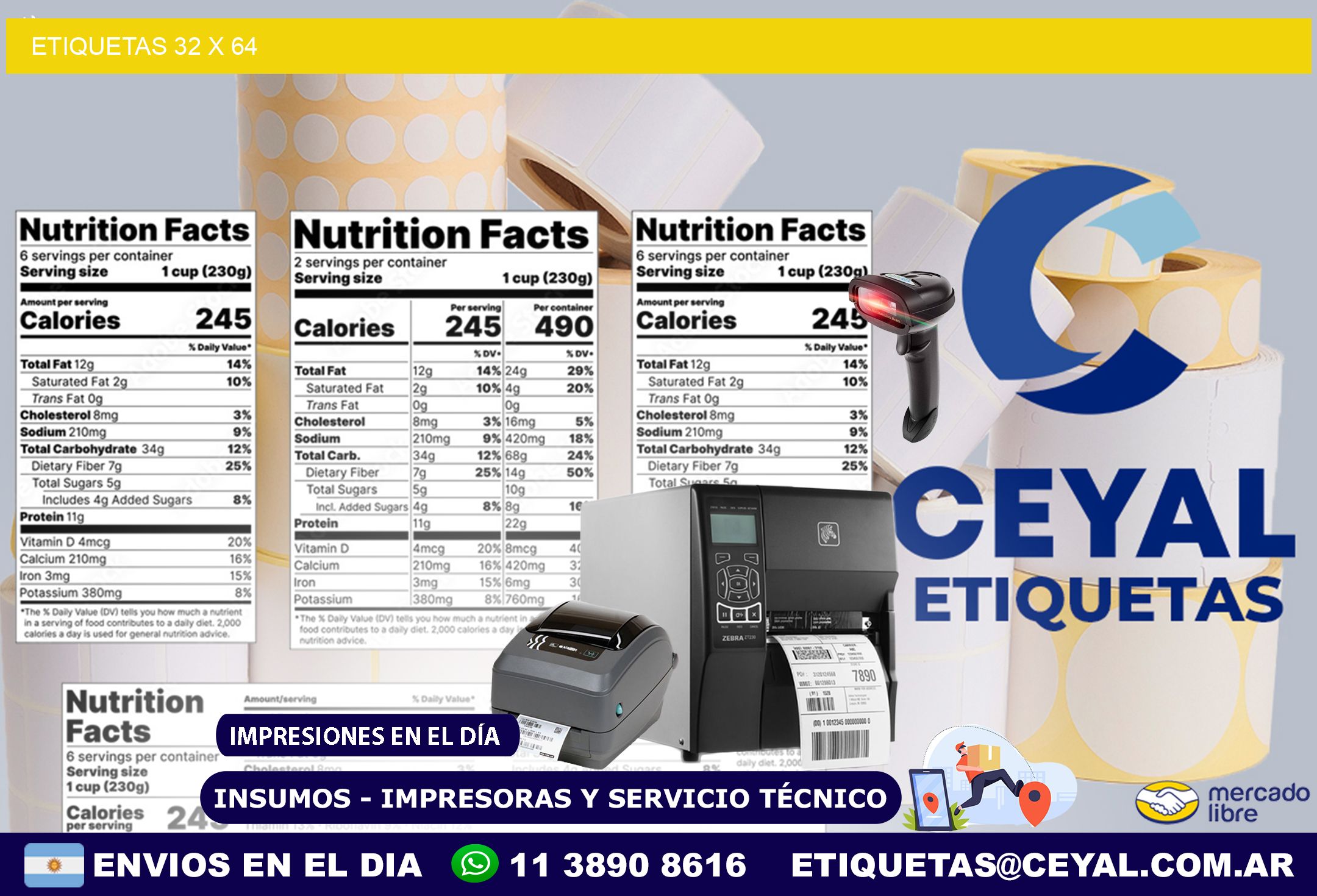 ETIQUETAS 32 x 64