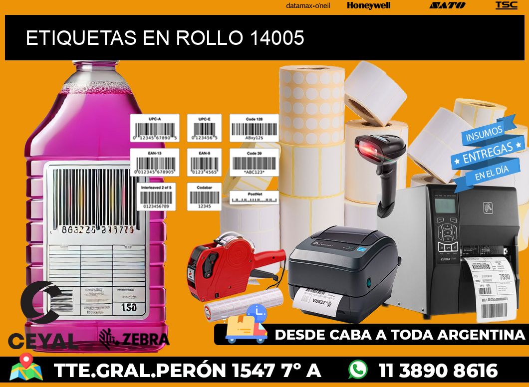 ETIQUETAS EN ROLLO 14005