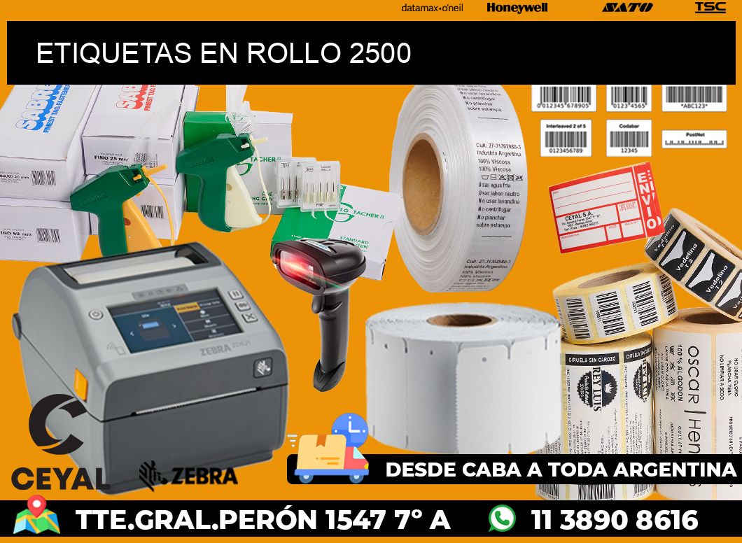 ETIQUETAS EN ROLLO 2500