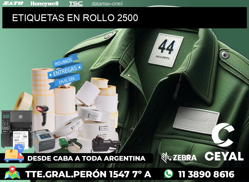 ETIQUETAS EN ROLLO 2500