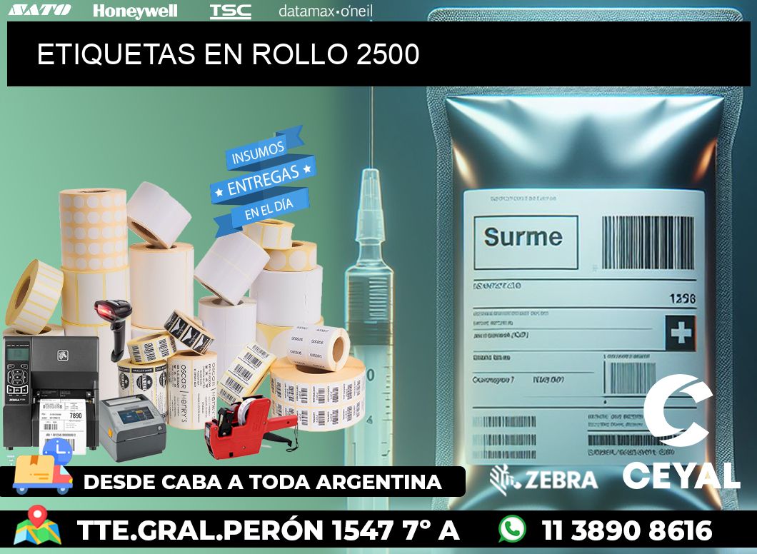 ETIQUETAS EN ROLLO 2500