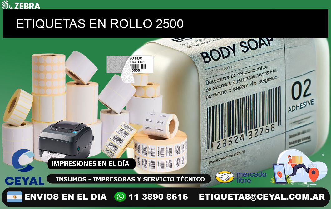 ETIQUETAS EN ROLLO 2500