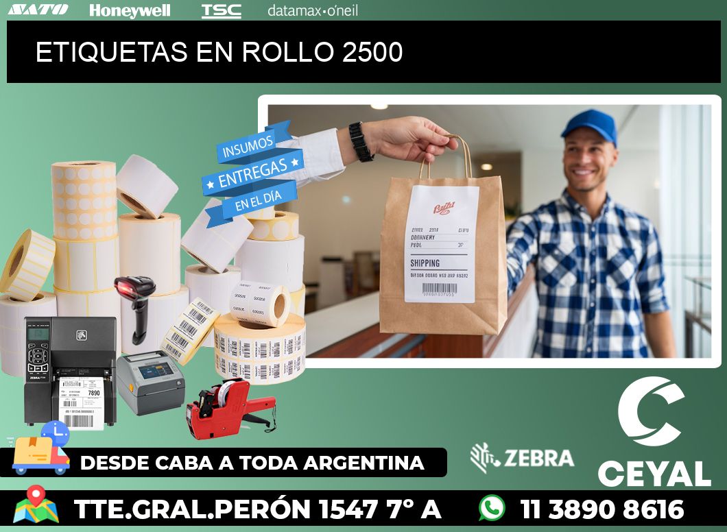 ETIQUETAS EN ROLLO 2500