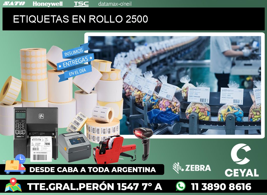 ETIQUETAS EN ROLLO 2500