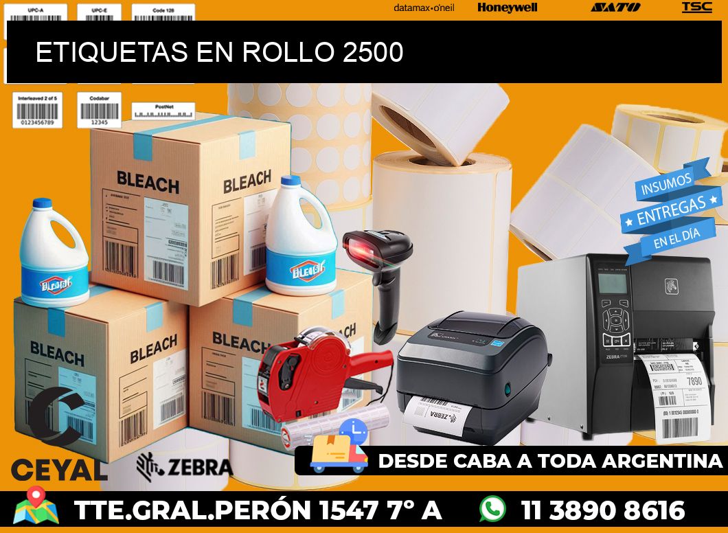 ETIQUETAS EN ROLLO 2500