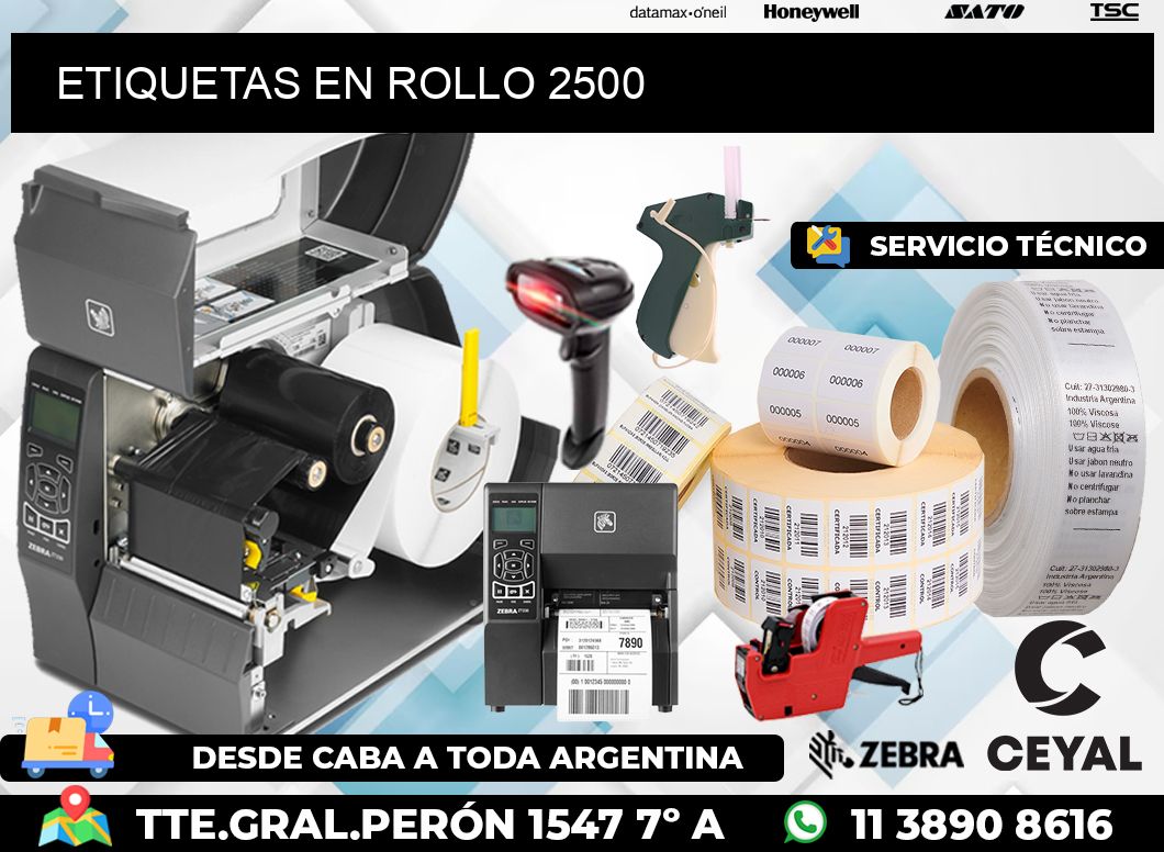 ETIQUETAS EN ROLLO 2500