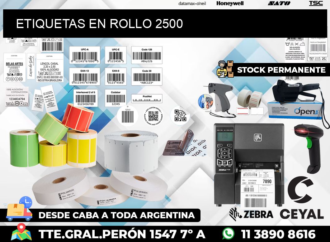 ETIQUETAS EN ROLLO 2500