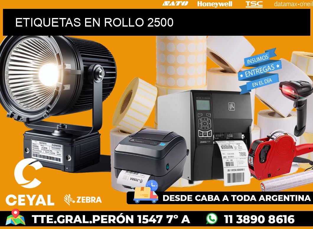 ETIQUETAS EN ROLLO 2500