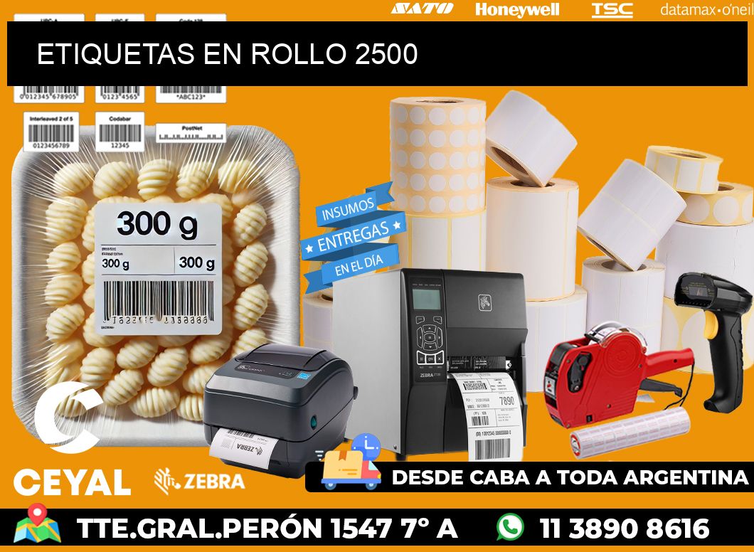 ETIQUETAS EN ROLLO 2500