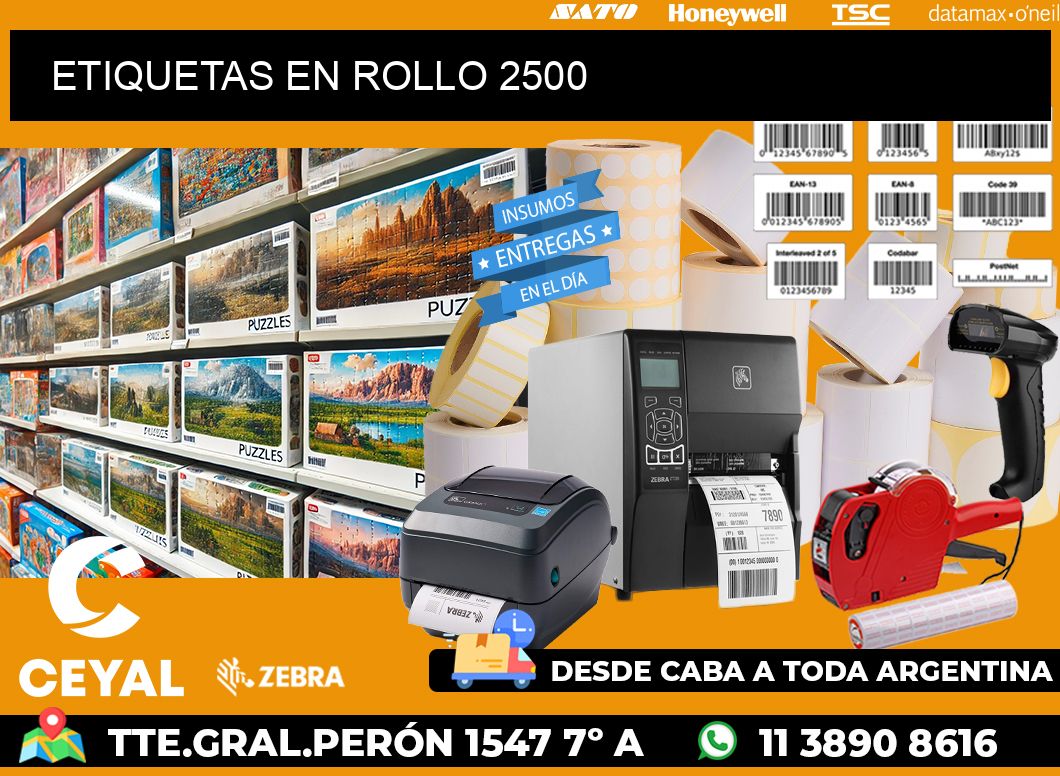 ETIQUETAS EN ROLLO 2500