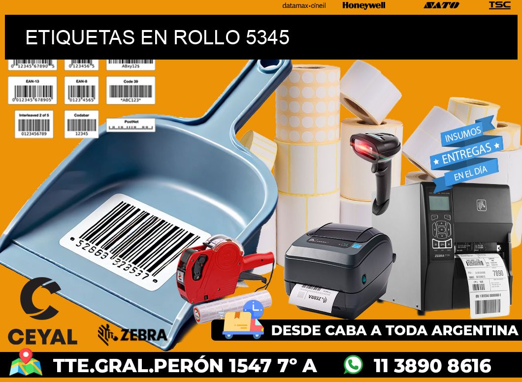 ETIQUETAS EN ROLLO 5345