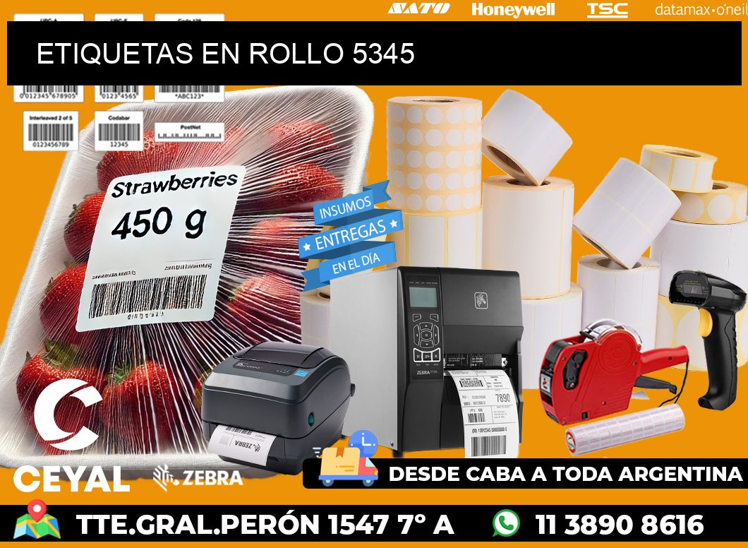 ETIQUETAS EN ROLLO 5345