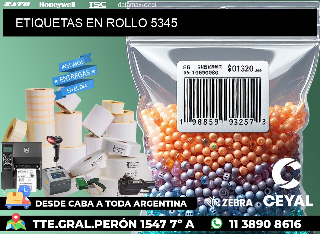 ETIQUETAS EN ROLLO 5345