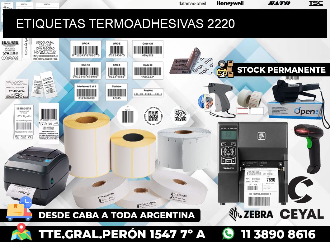 ETIQUETAS TERMOADHESIVAS 2220