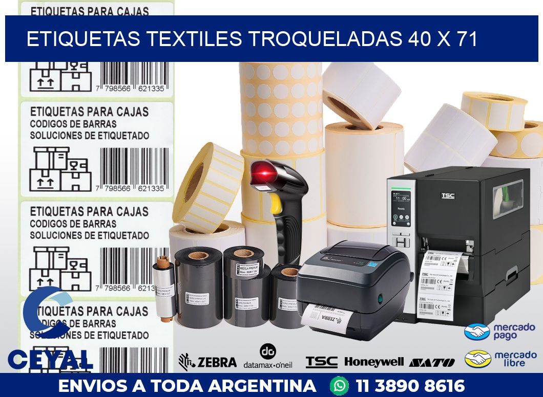 ETIQUETAS TEXTILES TROQUELADAS 40 x 71