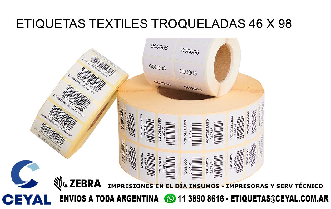 ETIQUETAS TEXTILES TROQUELADAS 46 x 98