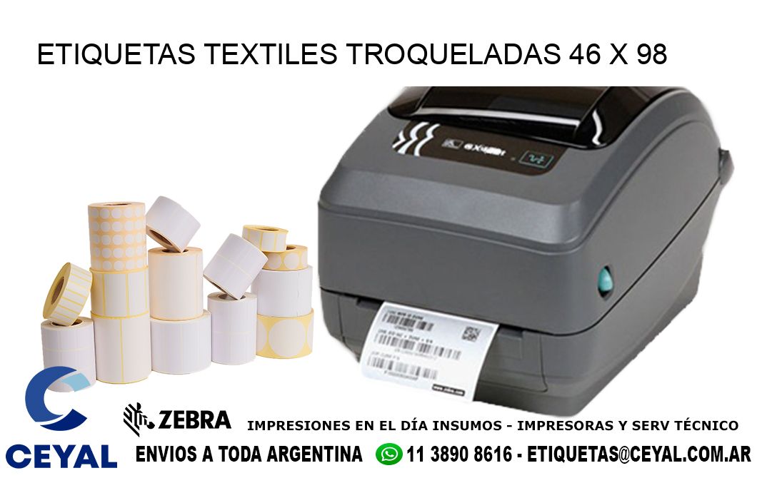 ETIQUETAS TEXTILES TROQUELADAS 46 x 98