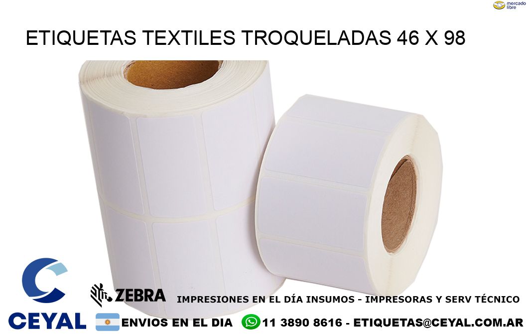 ETIQUETAS TEXTILES TROQUELADAS 46 x 98