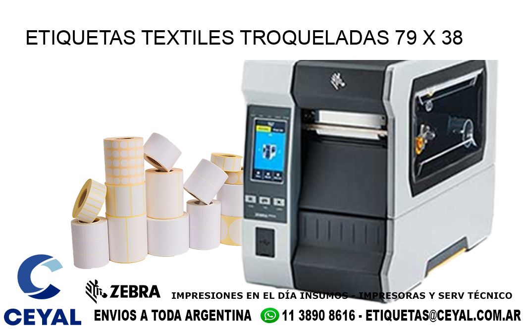 ETIQUETAS TEXTILES TROQUELADAS 79 x 38