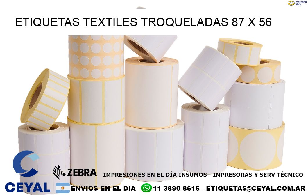 ETIQUETAS TEXTILES TROQUELADAS 87 x 56