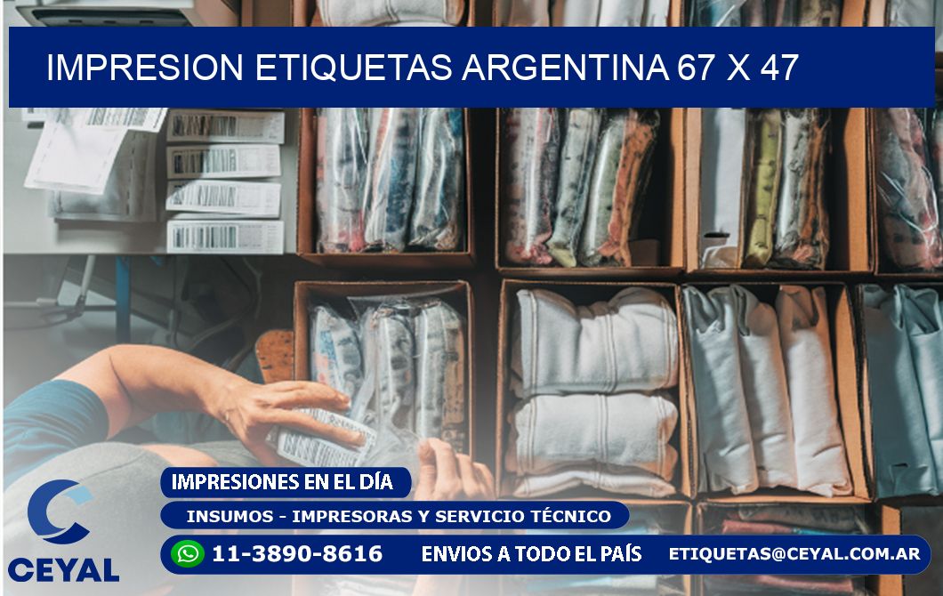 IMPRESION ETIQUETAS ARGENTINA 67 x 47